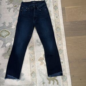 MOTHER Insider Crop Step Fray denim
